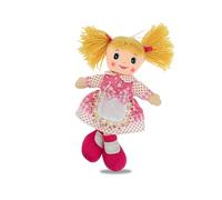Teorema - Carlotta Bambola di Pezza con Grembiule Ricamato, Bambola Stoffa con Capelli di Lana, Giocattolo per bambini, Altezza 30cm