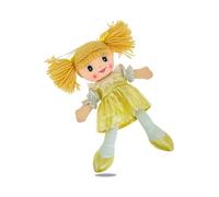 Teorema - Carlotta Bambola di Pezza con Vestitino Colorato Ricamato, Bambola Stoffa con Capelli di Lana, Giocattolo per bambini, Altezza 30cm