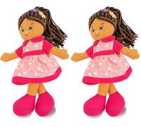 Teorema - Carlotta Bambola di Pezza Mulatta, Bambola Stoffa, Giocattolo per bambini, Altezza 30cm (Confezione da 2)