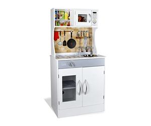 Teorema - Cucina in Legno Completa, Giocattolo per Bambini con Microonde, Lavandino, Fornello, Dispensa e Forno