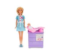 Teorema, DEA Pediatra con Bebè e Baby Cabinet, Bambola con Accessori per Bambine 3+ Anni, Playset con Stetoscopio, Mobile Fasciatoio, Vaschetta e Bilancia, Gioco di Ruolo Baby Care