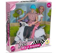 Teorema Giocattoli- Bambole Gita in Scooter con Braccia Snodabili, Ginocchia Pieghevoli e Accessori, Giocattolo per Bambini, 68585