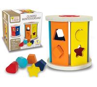 Teorema, Fatto di Legno Cilindro Montessoriano in Legno, Gioco Educativo per Il riconoscimento di Forme e Dimensioni, Gioco delle Forme Multicolore per Bambini dai 24 Mesi