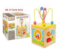 Teorema Fatto di Legno Cubo Multi attività in Legno con Labirinto Montessori