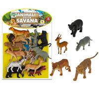 Teorema: Geo Nature - Animali Savana Rigidi 12 Pz Con Poster -