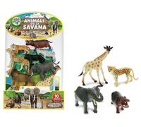 Teorema Giocattoli VD70709 Animali Savana con Poster, 10 Pezzi, Multicolore, Taglia Unica