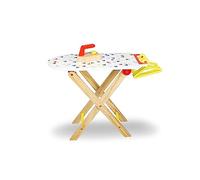 Teorema Giocattoli, Asse da Stiro con Ferro da Stiro Giocattolo, Set Completo in Legno Pieghevole e Accessoriato con Grucce, Gioco di Imitazione per Bambini, Altezza 55 cm