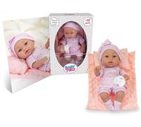 Teorema Giocattoli, Bambola in Vinile, +12 Mesi, Vestito rosa con Fiori, Corpo Morbido con Cuscino, Giocattolo per bambine e bambini, Colore rosa