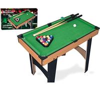 Teorema Giocattoli, Biliardo da Casa, Mini Tavolo da Biliardo Classico con Vere Palle e Stecche in Legno, Gioco per Bambini, Ragazzi e Adulti, Completo di Accessori (77x62x40 cm)