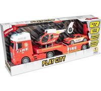 Merchandising Teorema: Play City - Pompieri Truck Con Aereo E Macchina Luci E Su