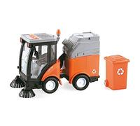 Teorema Giocattoli, Camion Spazzatrice Giocattolo per Bambini, con Luci e Suoni Reali, Movimento a Frizione e Bidone Spazzatura Incluso, Scala 1:16, Macchinina Giocattolo. Arancione o Verde