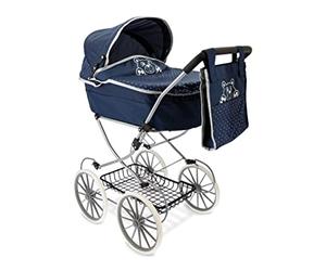 Teorema Giocattoli Carrozzina per Bambole Leggera e Pieghevole, Carrozzina per Bambole con Cappotta Regolabile, Cesto Portaoggetti, Struttura in Metallo, Passeggino Giocattolo Bambina Manovrabile, Blu
