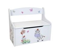 Teorema - Cassapanca in Legno, Baule Portagiochi, Panca per Cameretta Bambini 58 x 30 x 49 cm, con Schienale e Coperchio