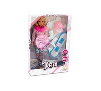 Dea - Bambola sulla Neve con Snowboard e Accessori, Giocattolo per Bambini, 31 cm