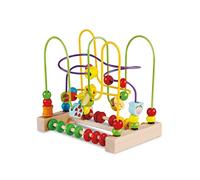 Teorema Giocattoli Labirinto Didattico Montessori in Legno, Giocattolo per Bambini con Curve Motorie Colorate e Perline scorrevoli, Large, 40561
