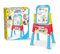 Teorema Giocattoli, Lavagna Magnetica per Bambini con Cavalletto, Due in Uno con Lato Bianco Cancellabile e Lato Gesso, Alta 110cm e Accessori Inclusi