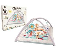 Teorema Giocattoli, Palestrina Neonato Morbida con Archi e Giochi Sensoriali, Tappeto Gioco Musicale per Sviluppo Motorio, Palestrina Meonato Montessori con Cuscino e 5 Pupazzi Inclusi (85x85cm)
