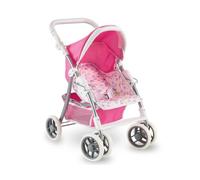 Teorema Giocattoli Passeggino per Bambole Leggero e Pieghevole, Carrozzina per Bambole con Cappotta Regolabile, Cesto Portaoggetti, Struttura in Metallo, Passeggino Giocattolo Bambina Manovrabile,Rosa