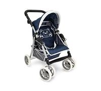 Teorema Giocattoli Passeggino per Bambole Leggero e Pieghevole, Carrozzina per Bambole con Cappotta Regolabile, Cesto Portaoggetti, Struttura in Metallo, Passeggino Giocattolo Bambina Manovrabile, Blu