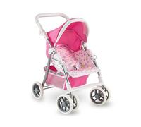 Teorema 74305 - Passeggino in Metallo per Bambole a 6 Ruote con Schienale Reclinabile