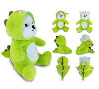 Teorema Giocattoli, Peluche Trasformabile 2 in 1 Orso e Dinosauro, Soffice Pupazzo per Neonati, Sicuro 0+ Mesi, Gioco Neonato Eco-Friendly, Idea Regalo Nascita e Eventi Speciali, Altezza 30 cm