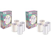 Teorema Giocattoli, Rotoli di Ricarica per Laboratorio Stickers, Set di 8 Pezzi (2 bianchi, 2 trasparenti), Kit per Bambini 5+ Anni