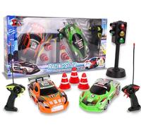 Teorema Giocattoli, Set 2 Macchine Radiocomandate, Racing Sfida Macchina Telecomandata per Bambini con Semaforo Funzionante e Coni, Scala 1:20, Gioco di Corse per Due Giocatori