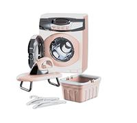 Teorema 66982 - Set Lavanderia Giocattolo con Lavatrice, Asse da Stiro, Ferro da Stiro, Cesta in Plastica e 2 Appendi abiti, luci e suoni reali