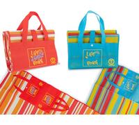 Teorema Giocattoli Stuoia Spiaggia 180x90 cm, con Manici, Chiusura a Borsa, Tappetino Mare Multicolore per Bambini e Adulti, Compatta, Lavabile e Salvaspazio
