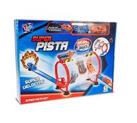 Teorema Giocattoli, Super Pista Macchinine con Giro della Morte a 360° e Salto nel Fuoco, Circuito Acrobatico con 2 Auto a Retrocarica Incluse, Idea Regalo Bambini 3+ Anni