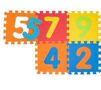 Teorema Giocattoli Teorema 72463 - Tappetini Puzzle con Numeri, 9 Pezzi, Colori e Numeri Assortiti