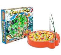 Teorema - Gioco Gara di Pesca, Base a forma di Granchio, con 21 Pesci e 4 Canne da Pesca, Funzionamento a Batteria, con Melodie