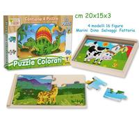 Teorema Gioco Puzzle in Legno 4 Figure, 4 modelli assortiti