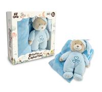 Teorema Giocattoli, Doudou Neonato con Orsetto, Copertina Per Neonati Morbida in Poliestere 80x100 cm per Culla e Carrozzina, Idea Regalo 0+ Mesi, Dou Dou neonato Azzurro