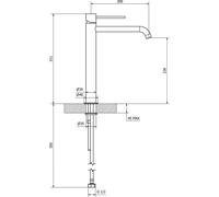 Miscelatore per lavabo alto Teorema Jabil 25 con scarico cromato 73375110X41