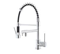 TEOREMA Miscelatore monocomando alto per lavello con molla, doccetta estraibile, bocca girevole e deviatore cromato - CU670CR10XZ
