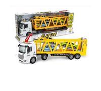 Teorema Giocattoli, Bisarca Giocattolo con 3 Macchinine, Camion Giocattolo per Bambini Porta Macchine in Scala 1:16 con Luci e Suoni Realistici, Movimento a Frizione, Regalo Bambino 3 Anni