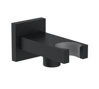 Teorema presa d'acqua con supporto doccetta squadrato, SC018BB, Universal nero opaco [Rubinetteria Bagno > Prese d‘Acqua]