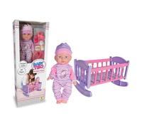 Teorema Set bambola Bebè con culla e accessori BABY TEO 80459