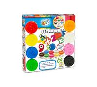 Teorema - Set Plastlina Colorata, 8 Vasetti da 28gr, con Formine dei Numeri, Impara la Matematica, Gioco Creativo per Bambini