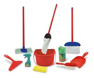 Teorema - Set Pulizie della Casa, Kit Giocattolo per Bambini, 12 Pezzi con Scopa, Paletta, Mocio, Secchio, Lavavetri e Acchiappa Polvere