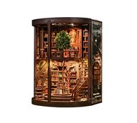 Teoryieer Book Nook - Archivi per anelli di saggezza con luci, puzzle 3D fai da te modello in legno da costruire, fermalibri Diorama decorazione biblioteca, regalo per gli amanti dei libri