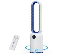 Teoryieer Ventilatore a Torre Senza Pale,Ventilatore a Colonna Silenzioso (Bianco),Timer da 8 ore, telecomando