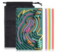 Teouuas 10 Sensory Activity Board, Doppia Faccia Sensory Activity Board, Giochi Antistress Silicone Fidget Toys, con Borsa da Viaggio e 20 Cordoncini Colorati, per Alleviare Stress, Ansia e Adhd