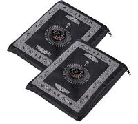 Teouuas 2 Pezzi Tappeto da Preghiera, Tappeto Impermeabile da Preghiere da Viaggio, Appetino da Preghiera Portatile Pieghevole, con Bussola, 60 X 100 cm, Adatto per Eid, Viaggi (Nero)