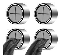 Teouuas 4 Pezzi Porta Asciugamani, Robusto Appendi Strofinacci Cucina, Pratico Gancio Autoadesivo Rotondo, Appendi Asciugamani Senza Foratura, Ideale per Cucina, Bagno, Famiglie (Argento)