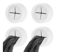 Teouuas 4 Pezzi Porta Asciugamani, Robusto Appendi Strofinacci Cucina, Pratico Gancio Autoadesivo Rotondo, Appendi Asciugamani Senza Foratura, Ideale per Cucina, Bagno, Famiglie (Bianco)
