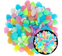 Teouuas 400 Pezzi Pietre Luminose, Colore Ciottoli Luminosi, Pietre Luminose da Giardino, Sassi da Giardino, Ciottoli Fluorescenti per Acquario Terrrazza, Decorazione Esterna e Vasi con Piante