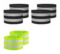 Teouuas 6 Pezzi Bracciale Riflettente, Bande Catarifrangenti ad Alta visibilità, Fasce Catarifrangenti Elastico Regolabile, con Forte Viscosità Velcro per Ciclismo, Corsa, Bambini, Adulti