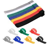 Teouuas 84 Pezzi Cable Management, Fascette Cavi Riutilizzabili, Fascette Cavi Fascetta Regolabile, per Cavis Elettrici, PC TV Casa Ufficio USO Interno ed Esterno (Multicolore)